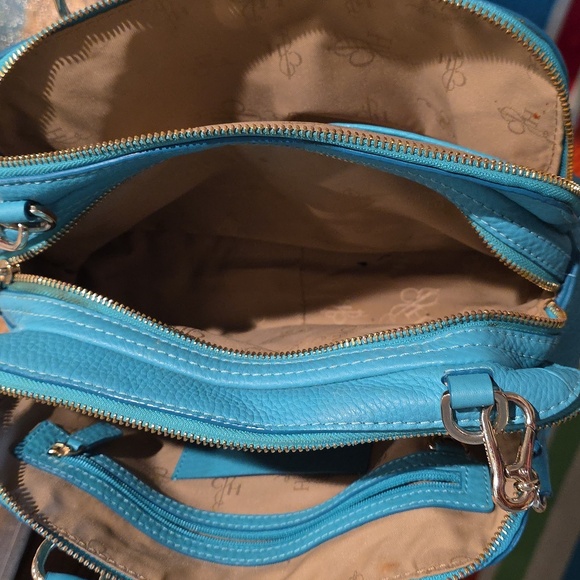 Women's Cole Haan Teal Leather Satchel Handbag -REFURBISHED - Picture 13 of 14